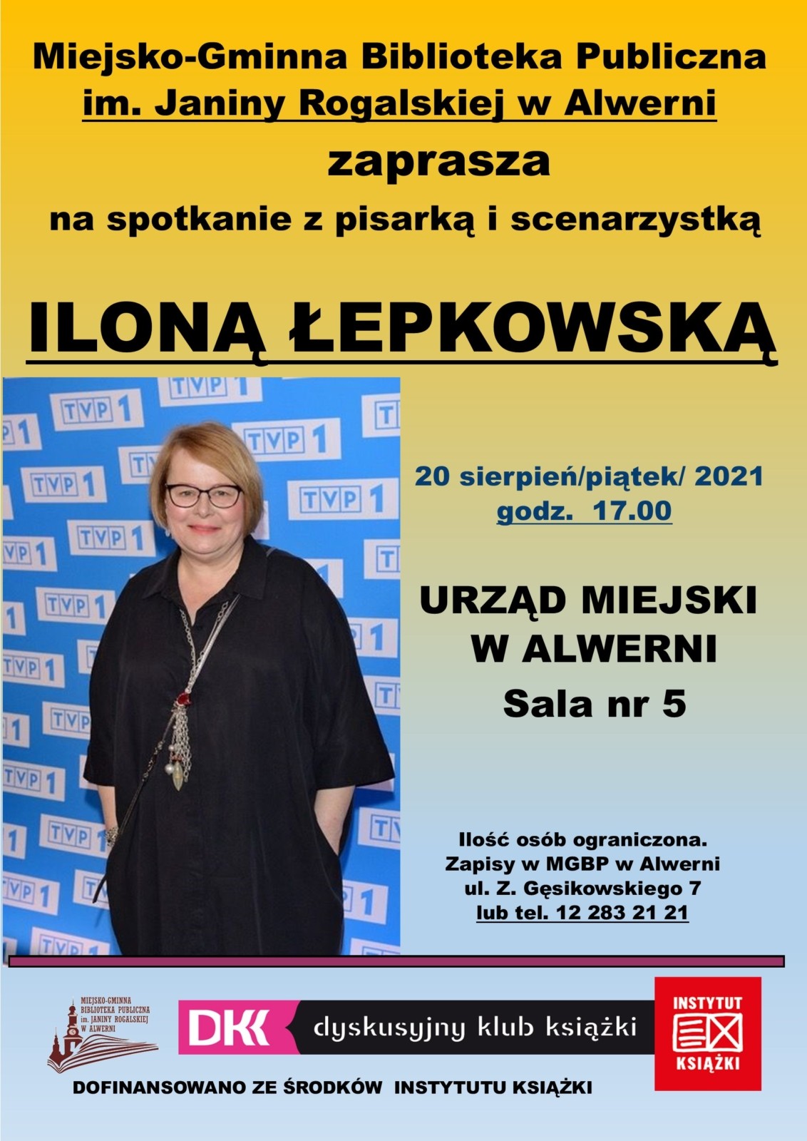 Spotkanie z pisarką Iloną Łepkowską, Alwernia 20.08.2021